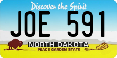 ND license plate JOE591