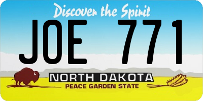 ND license plate JOE771