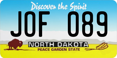 ND license plate JOF089