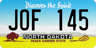 ND license plate JOF145