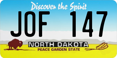 ND license plate JOF147