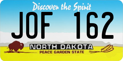 ND license plate JOF162
