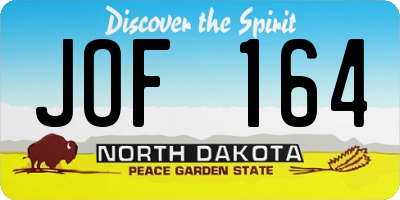 ND license plate JOF164