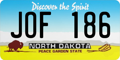 ND license plate JOF186