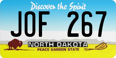 ND license plate JOF267