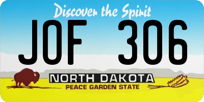 ND license plate JOF306