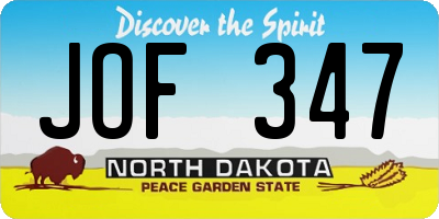 ND license plate JOF347