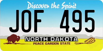 ND license plate JOF495