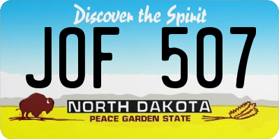 ND license plate JOF507