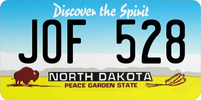 ND license plate JOF528