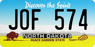 ND license plate JOF574
