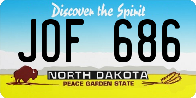ND license plate JOF686