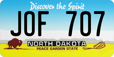 ND license plate JOF707