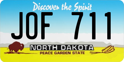 ND license plate JOF711
