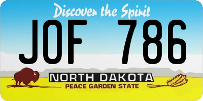 ND license plate JOF786