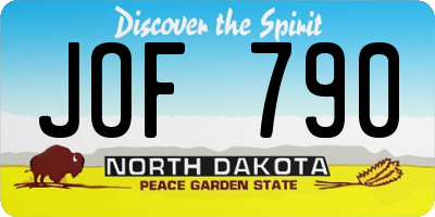 ND license plate JOF790