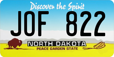 ND license plate JOF822