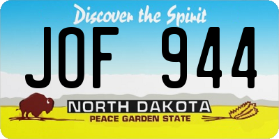 ND license plate JOF944