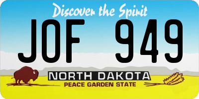 ND license plate JOF949