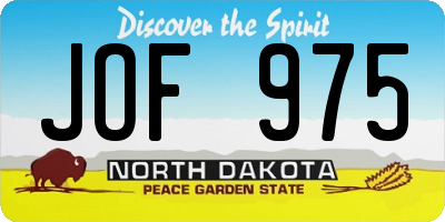 ND license plate JOF975