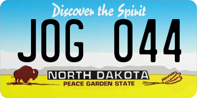 ND license plate JOG044