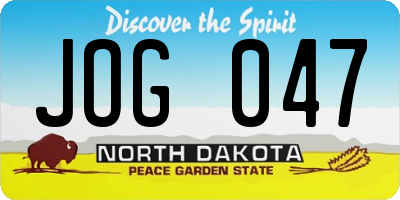 ND license plate JOG047