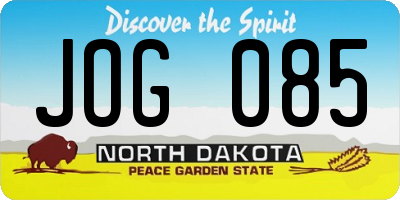 ND license plate JOG085