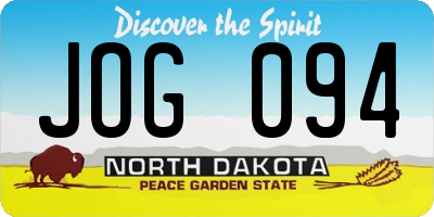 ND license plate JOG094