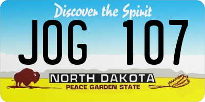 ND license plate JOG107