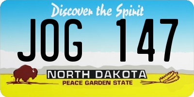 ND license plate JOG147