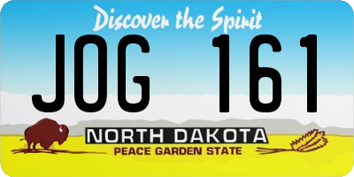 ND license plate JOG161