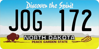 ND license plate JOG172