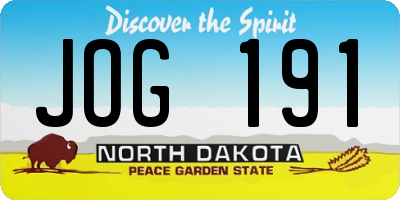 ND license plate JOG191
