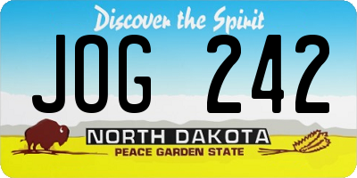ND license plate JOG242