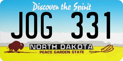 ND license plate JOG331