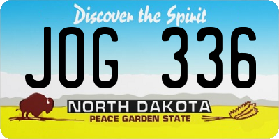 ND license plate JOG336