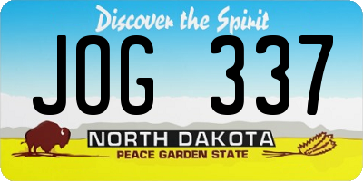 ND license plate JOG337