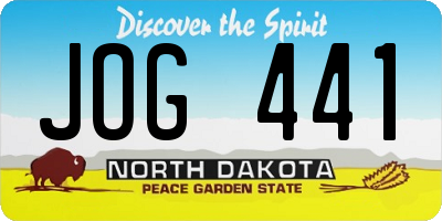 ND license plate JOG441