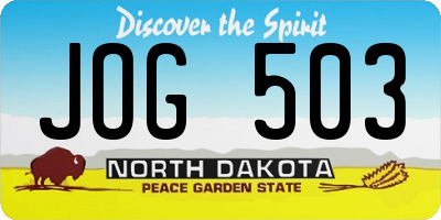 ND license plate JOG503