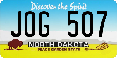 ND license plate JOG507