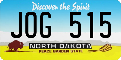 ND license plate JOG515