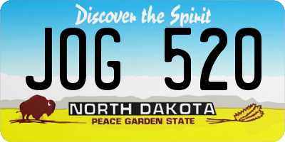 ND license plate JOG520