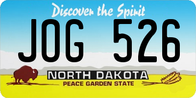 ND license plate JOG526