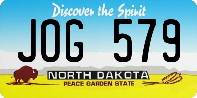 ND license plate JOG579