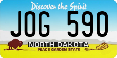 ND license plate JOG590