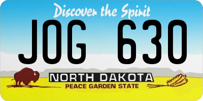 ND license plate JOG630