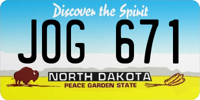 ND license plate JOG671