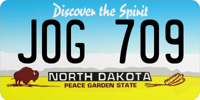 ND license plate JOG709