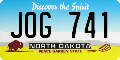 ND license plate JOG741