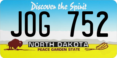 ND license plate JOG752